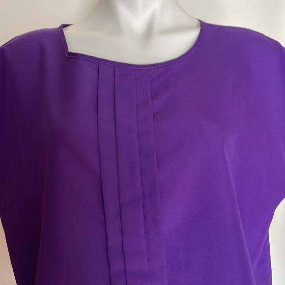 R & J Purple Polyester Blouse Size Large - Picture 1 of 9